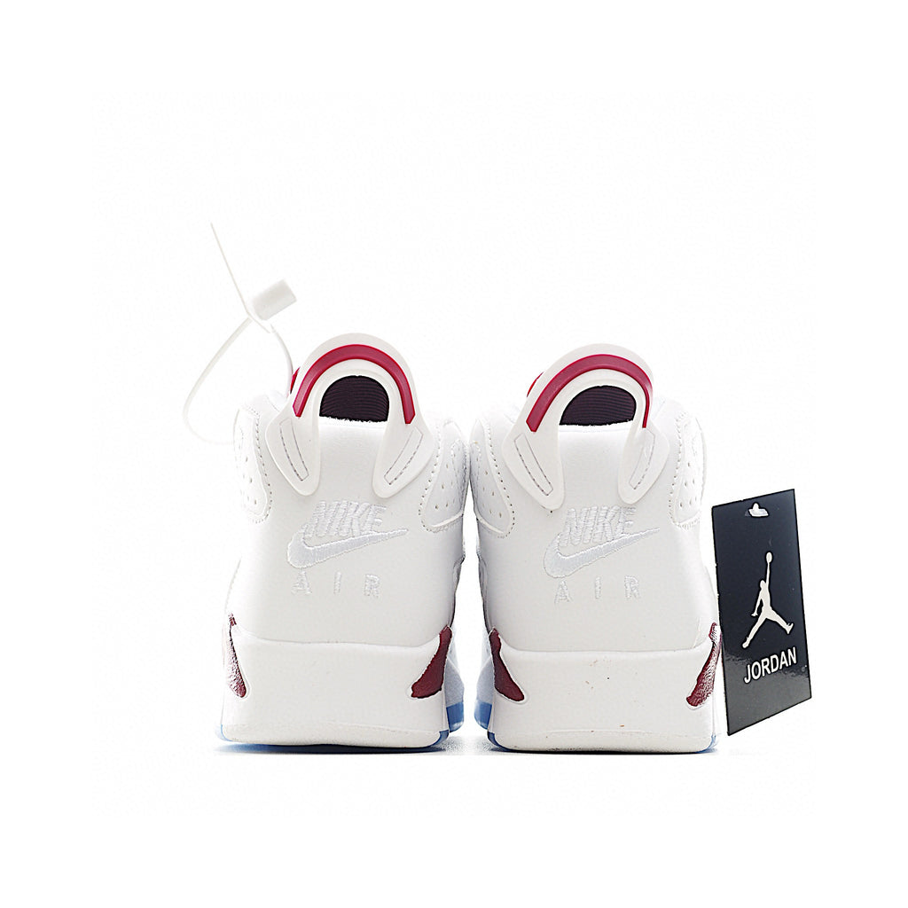 Joe 6 Air Cushion Basketball Shoes for Kids" white, burgundy"