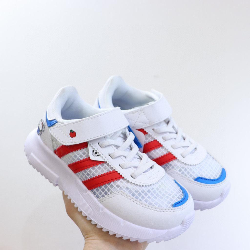 Adidas clover lightweight soft sole" white, red"