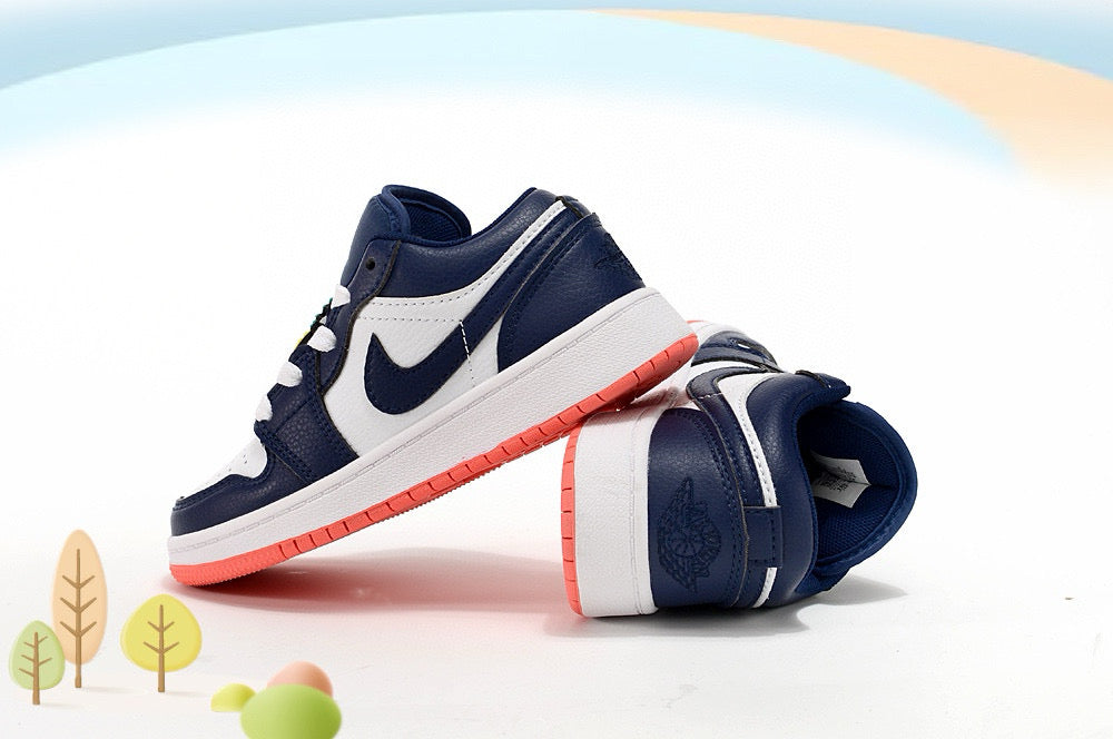 Jordan low-top first generation cartoon children's shoes" blue, white, orange"