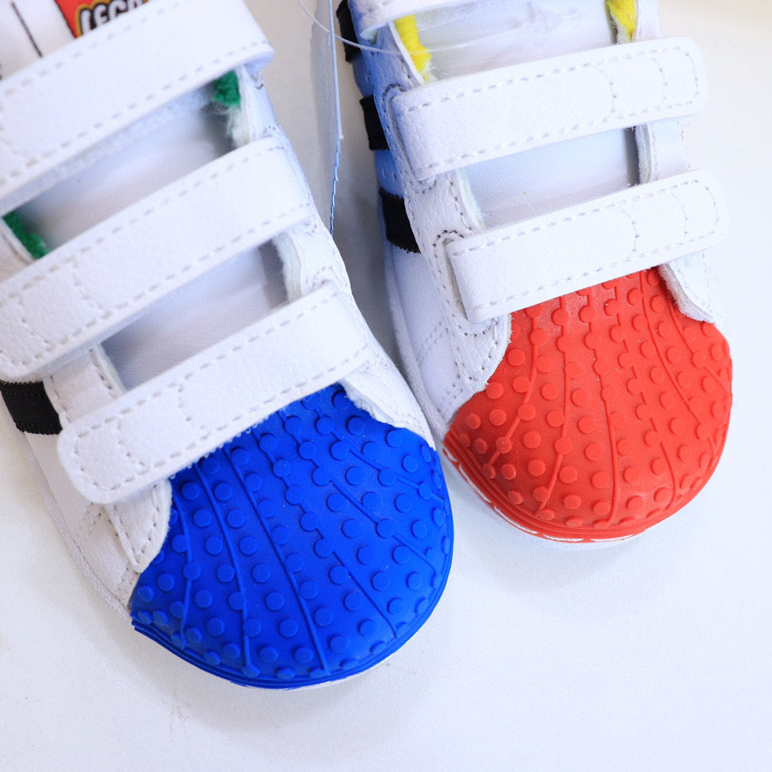 Adidas LEGO joint shell toe children's shoes" white, blue, red"