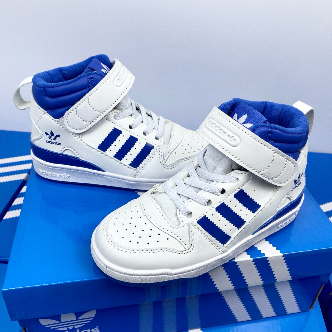 Adidas 84 high-top children's shoes" white, blue"