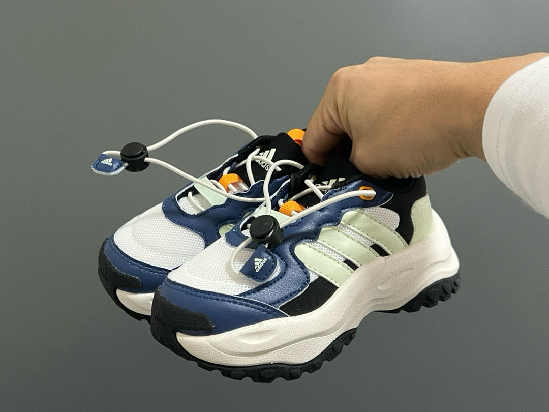 Adidas new elastic buckle children's shoes" white, black, blue"