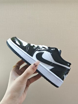 Qiao Yizhuan G version low-top children's lace-up sports shoes" Black"