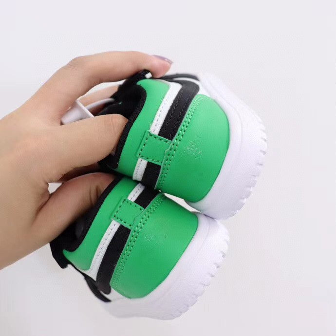Jordan low top elastic band" white, black, green"