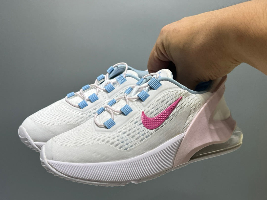 Nike 270 third generation elastic band air cushion children's shoes" white, pink, blue"