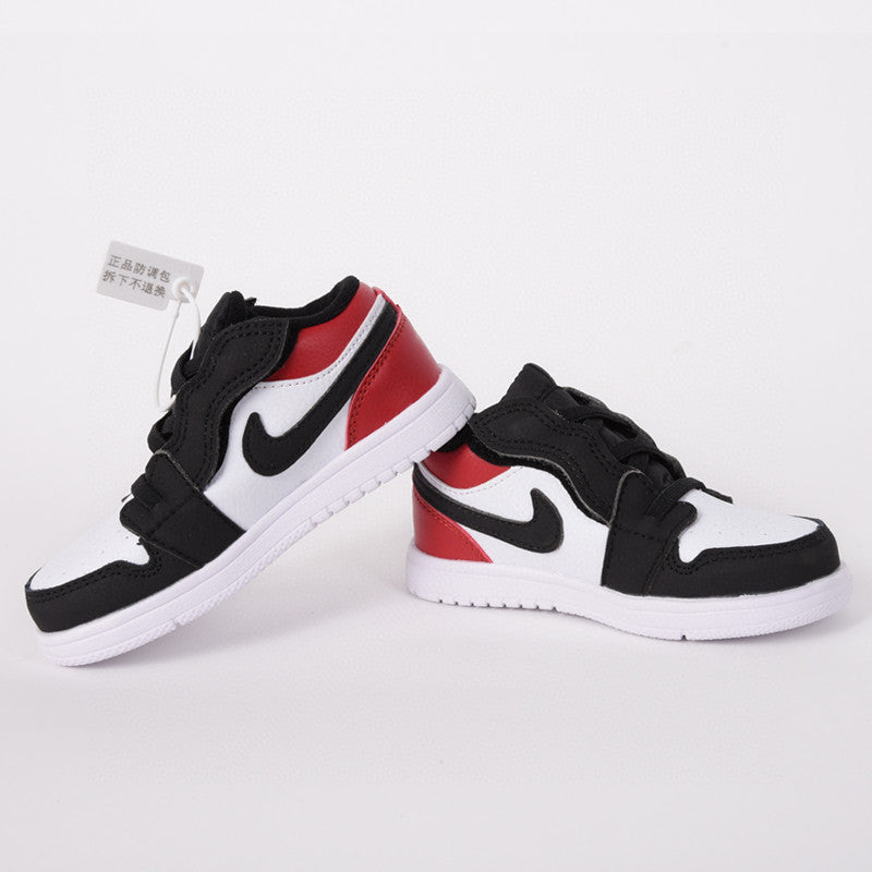 Jordan low top elastic band" white, black, red"