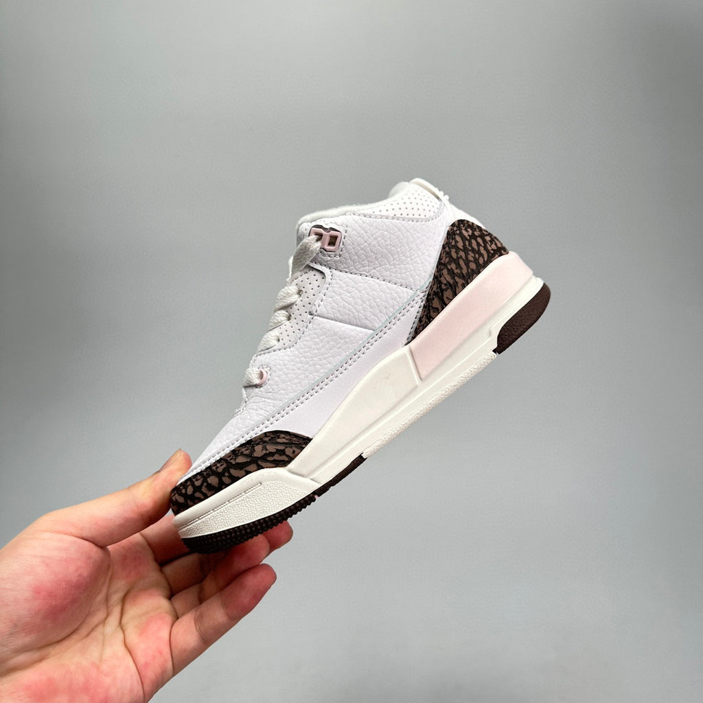 Jordan 3 children's shoes" white, dark brown"