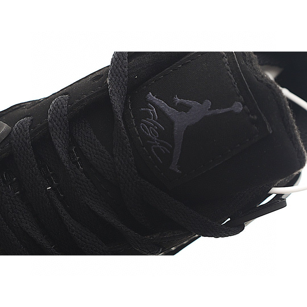 NK AJ 4th generation lace-up basketball air cushion children's shoes" black"