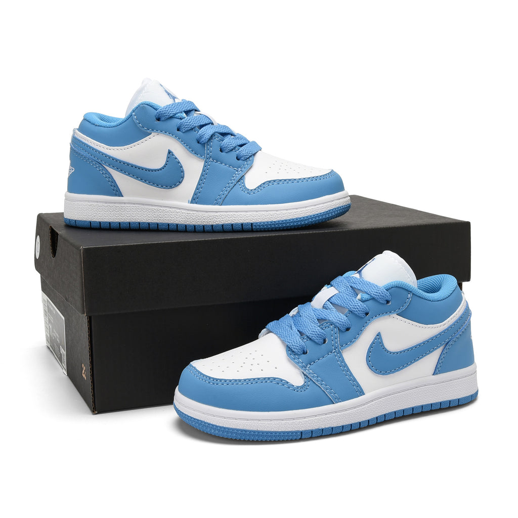 Qiaoyi low-top shoelaces" white, sky blue"