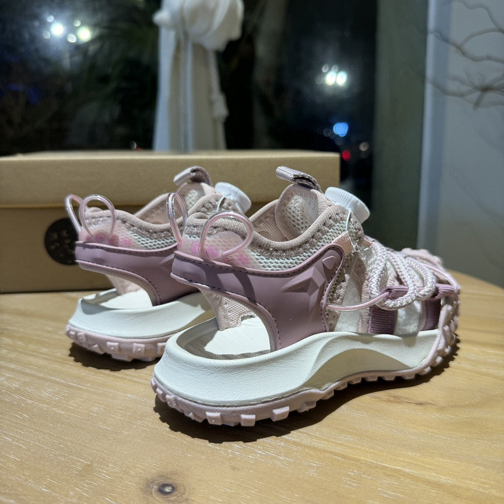 Popular NK hiking shoes and sandals" off white, light pink"