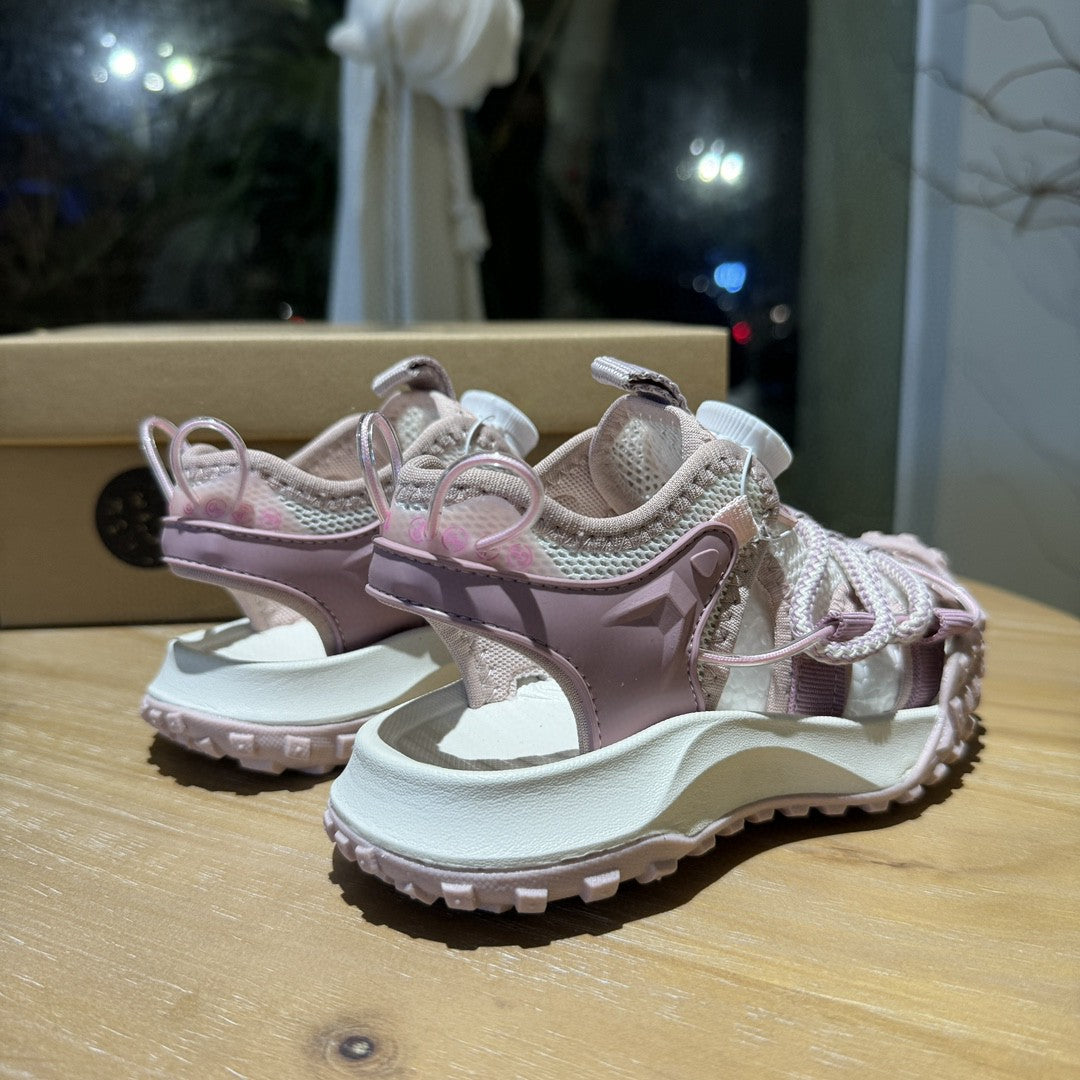 Popular NK hiking shoes and sandals" off white, light pink"
