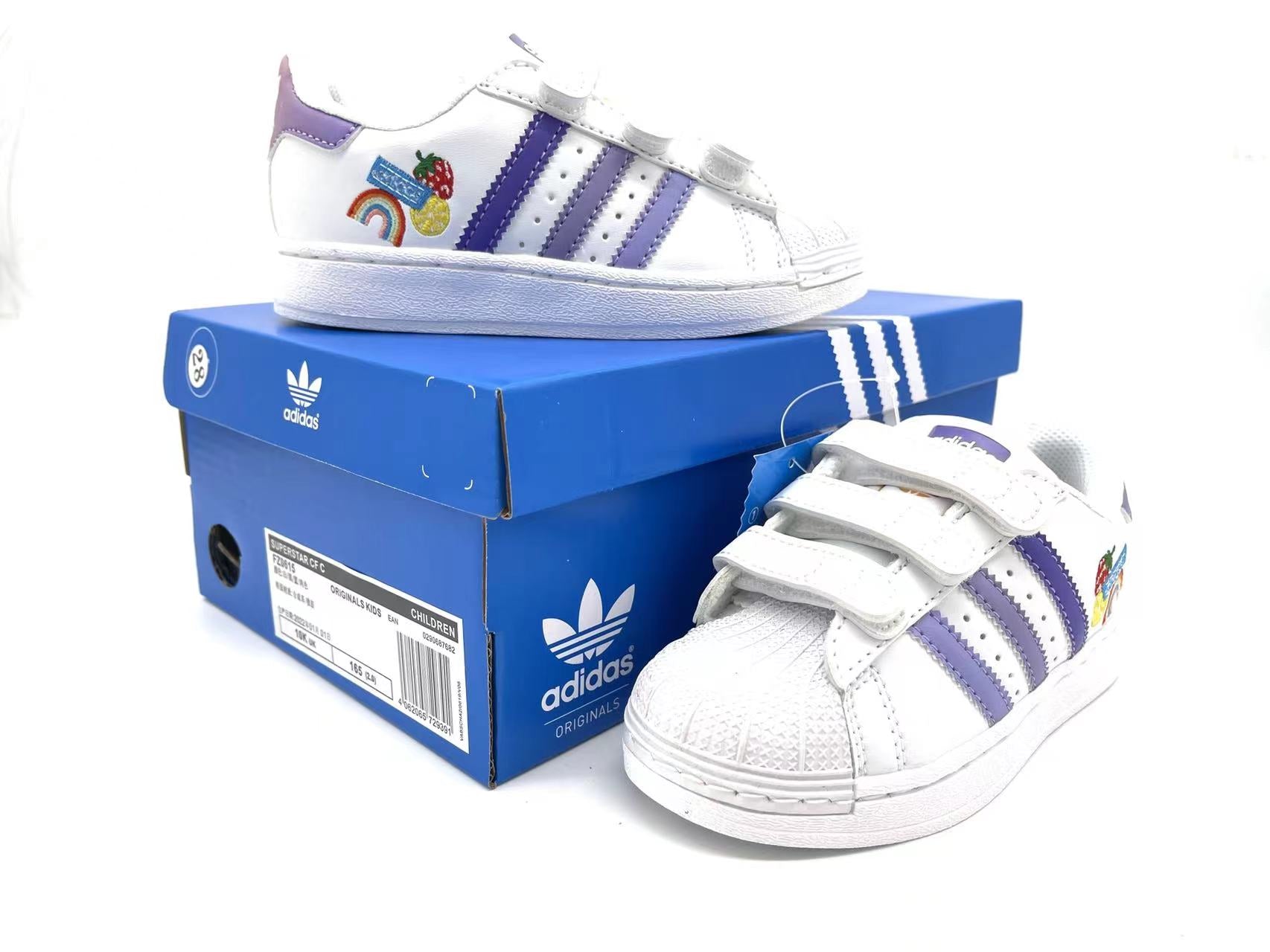 Adidas classic shell toe children's shoes" white, purple"