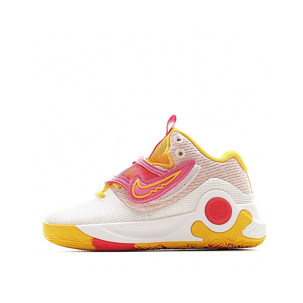 KD 5 basketball shoes" white, yellow, pink"