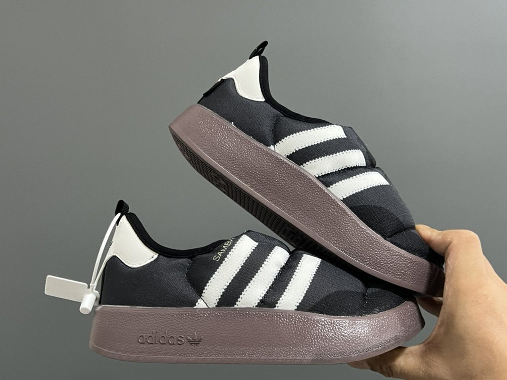 Original version of A's new bread children's slip" black, white, muted brown"