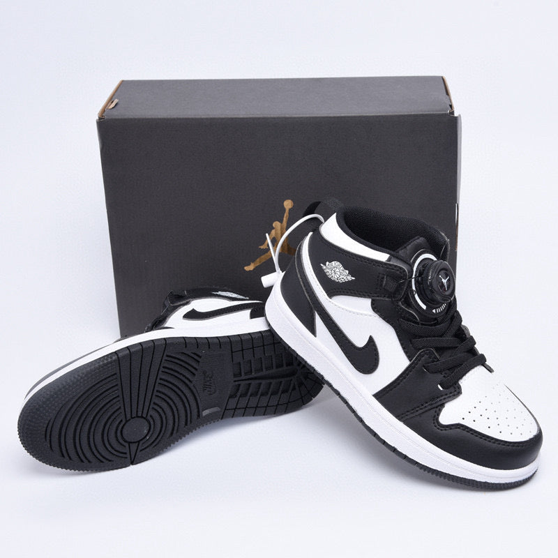 Joe 1 rotating button high top children's shoes" black, white"