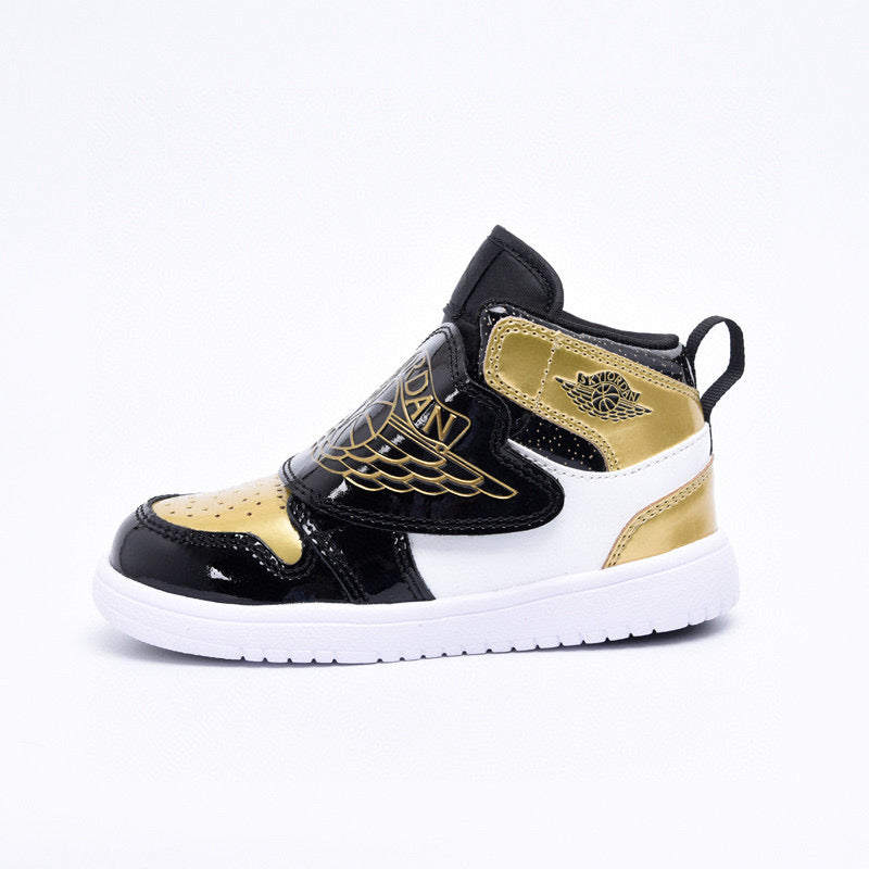 Jordan Wings Kids Shoes" white, black, gold"