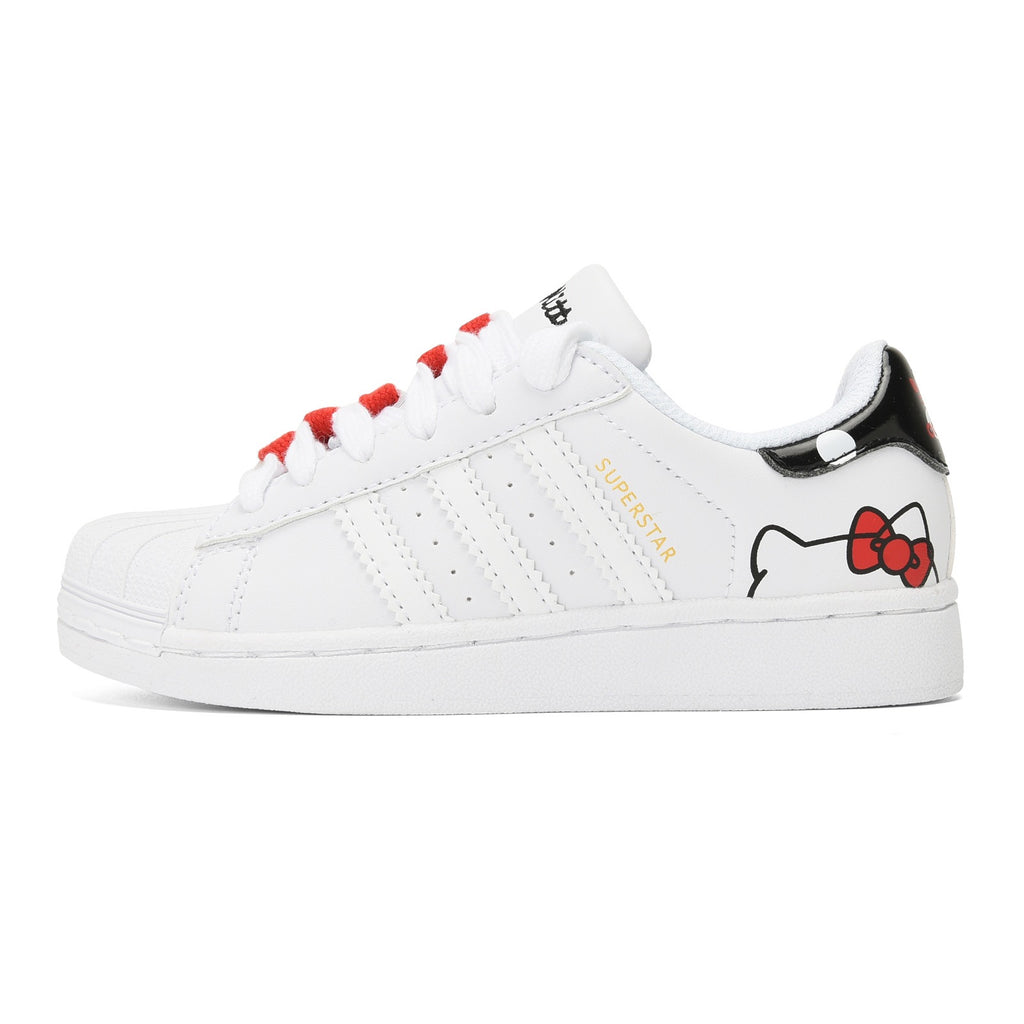 Adidas shell toe lace-up sneakers " white, red"