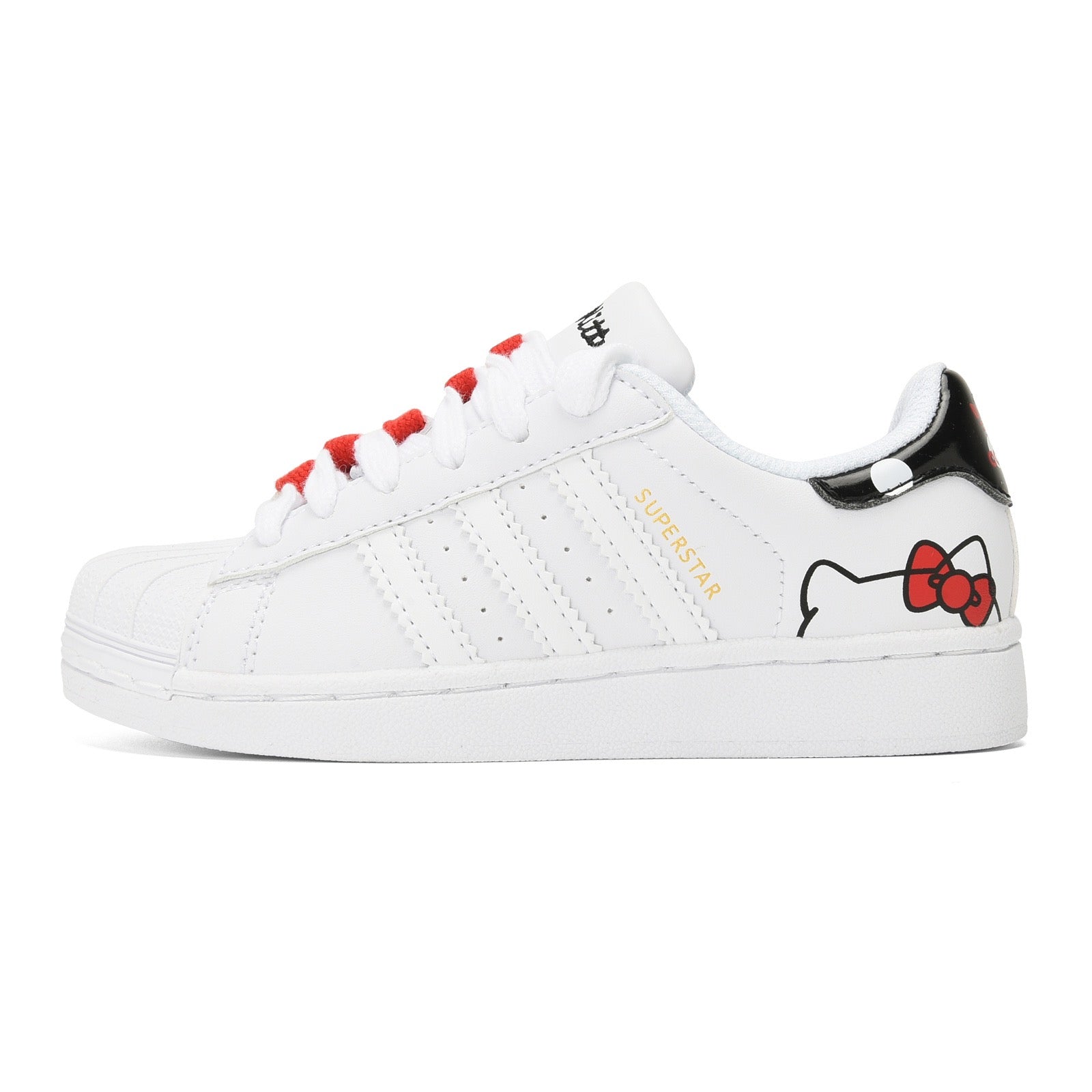 Adidas shell toe lace-up sneakers " white, red"