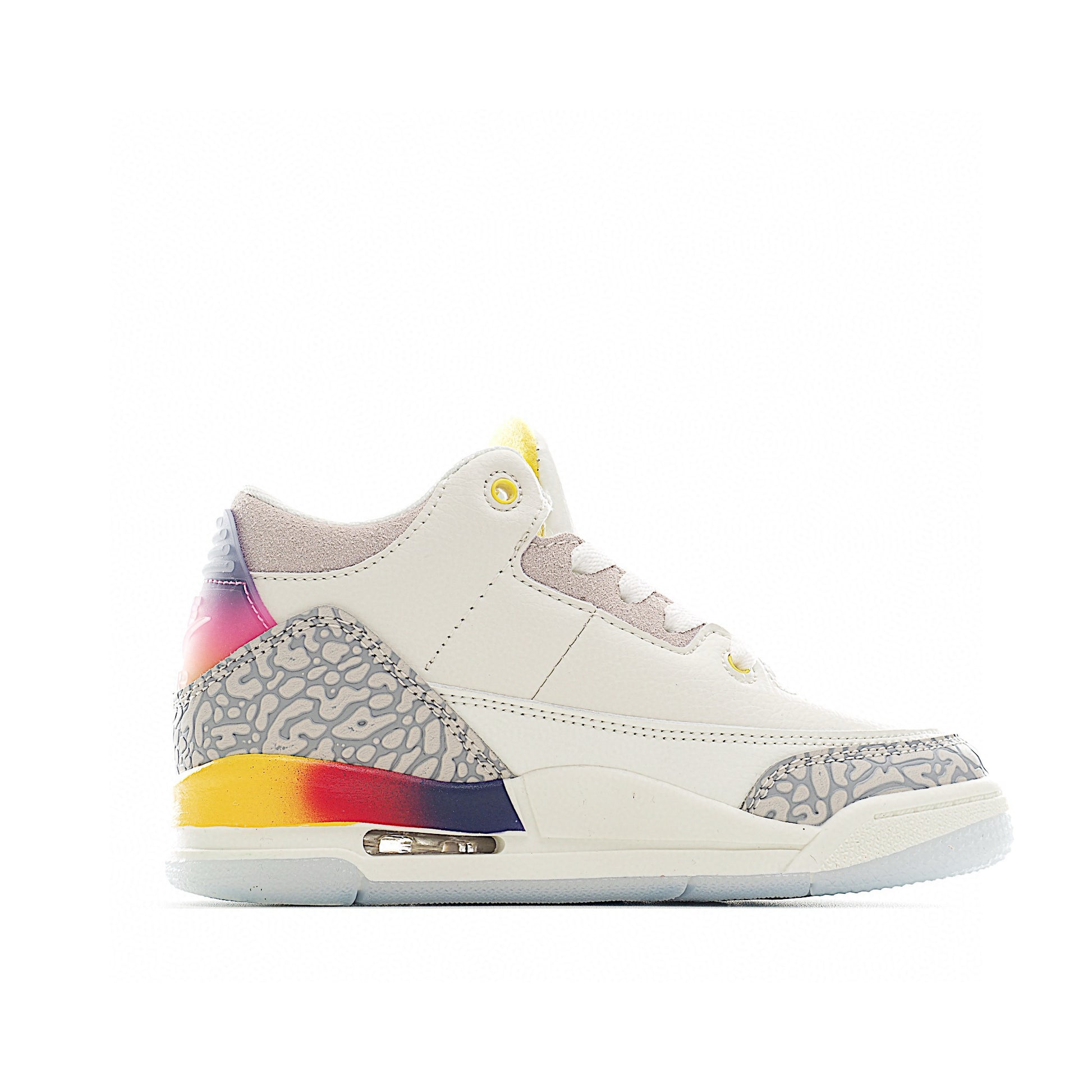 Joe 3 air cushion bottom children's shoes" white, pink, yellow"