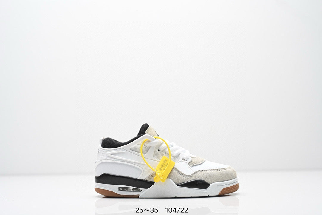 Jordan 4 low-top air cushion basketball shoes" white, black, gray"