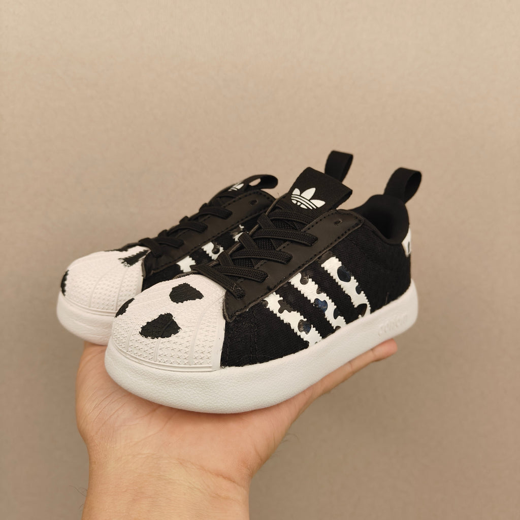 shell toe second generation" Black, white"