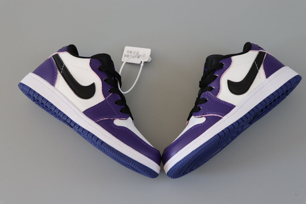 Joe 1 original low-top sneakers" White, black, purple"