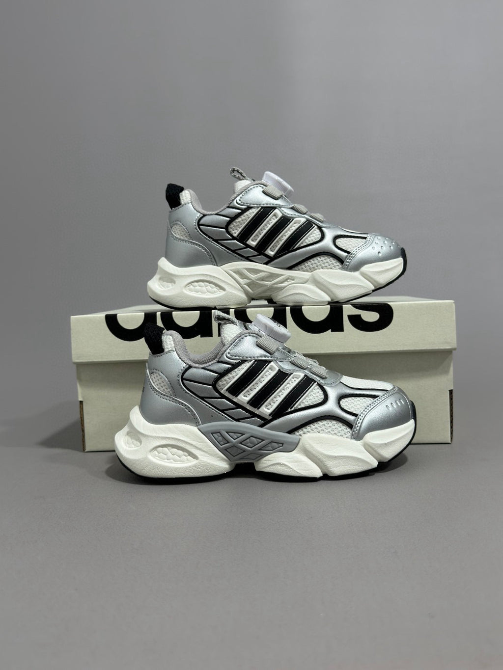 Adidas runner dad shoes" silver"