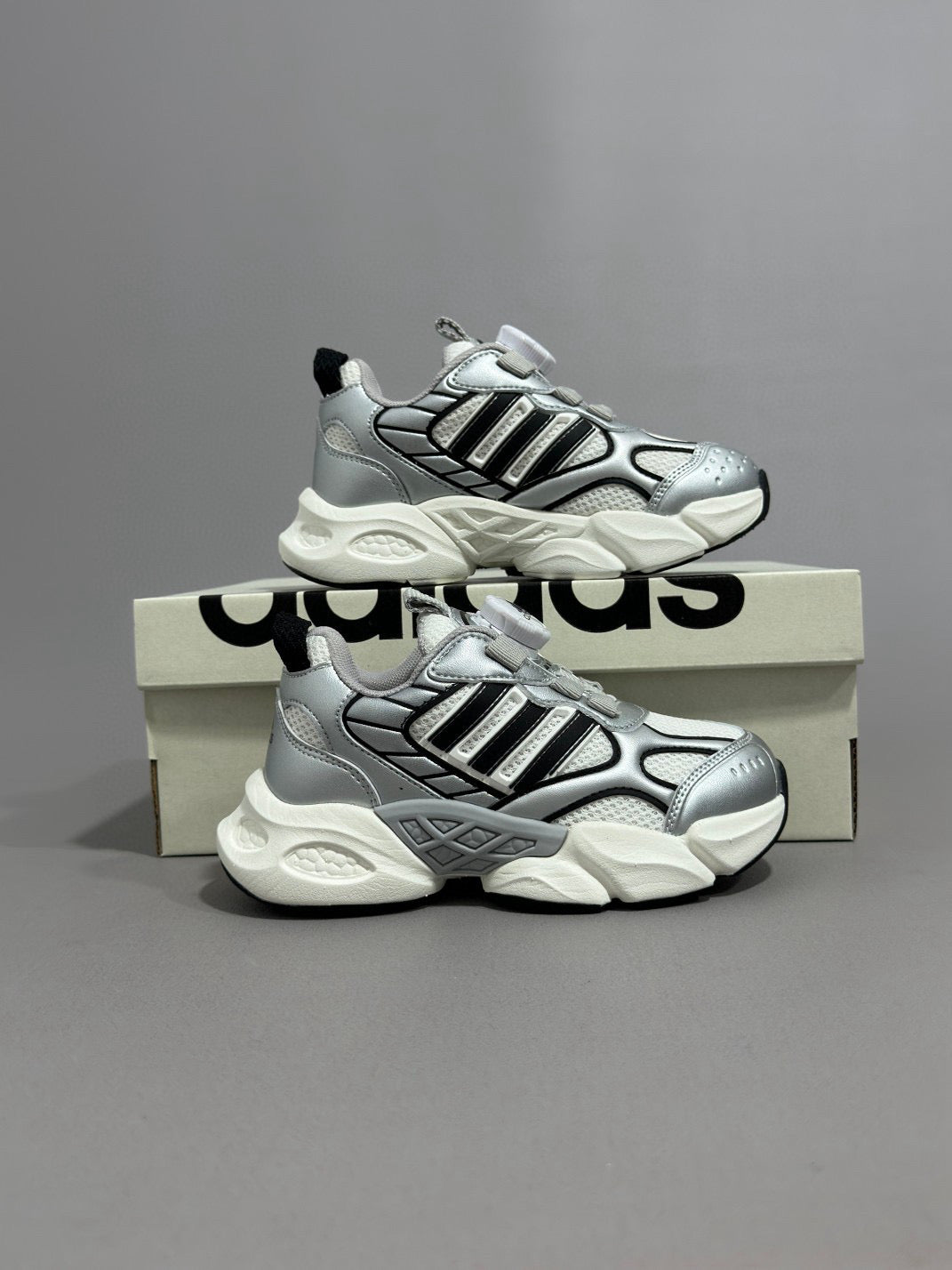 Adidas runner dad shoes" silver"