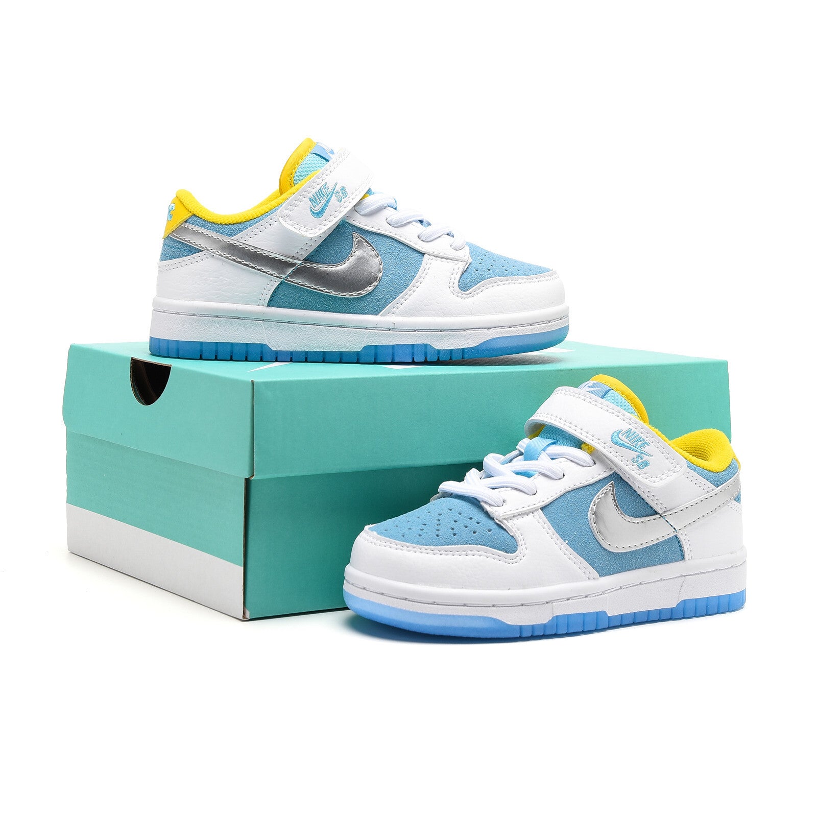 SB Velcro children's shoes" white, blue"