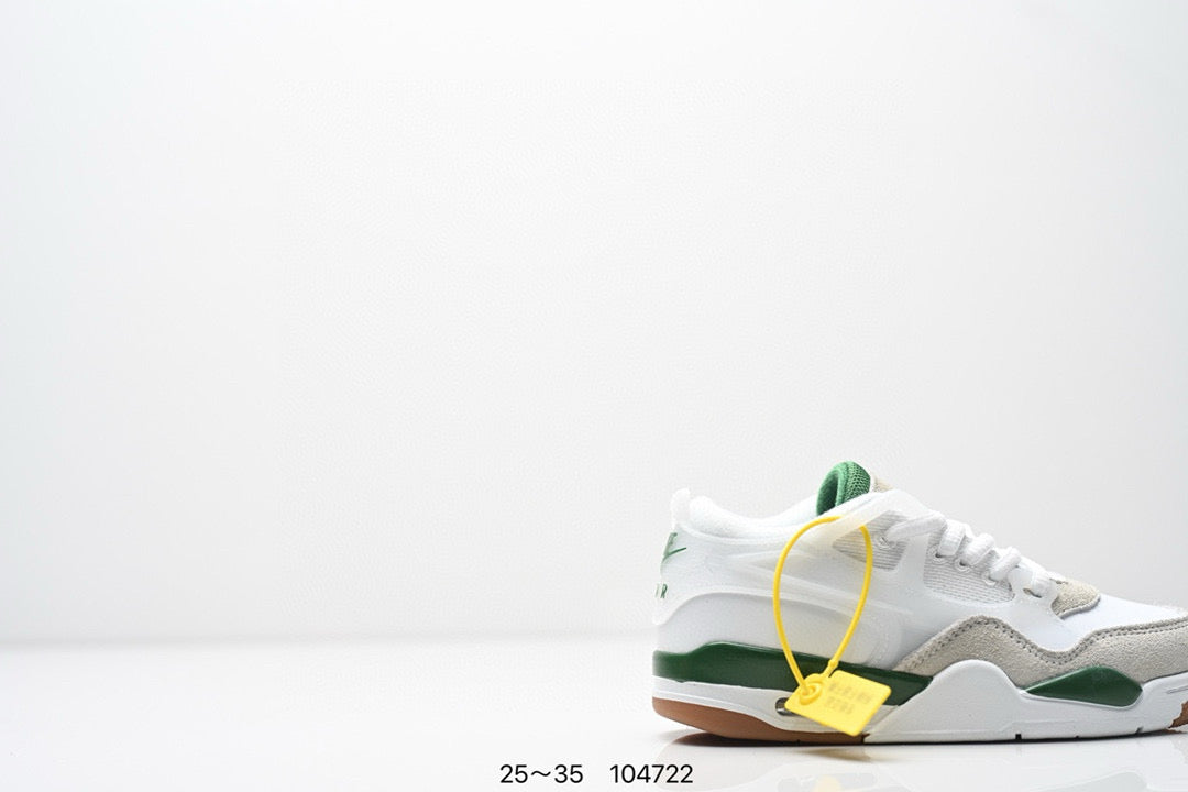 Jordan 4 low-top air cushion basketball shoes" white, green"