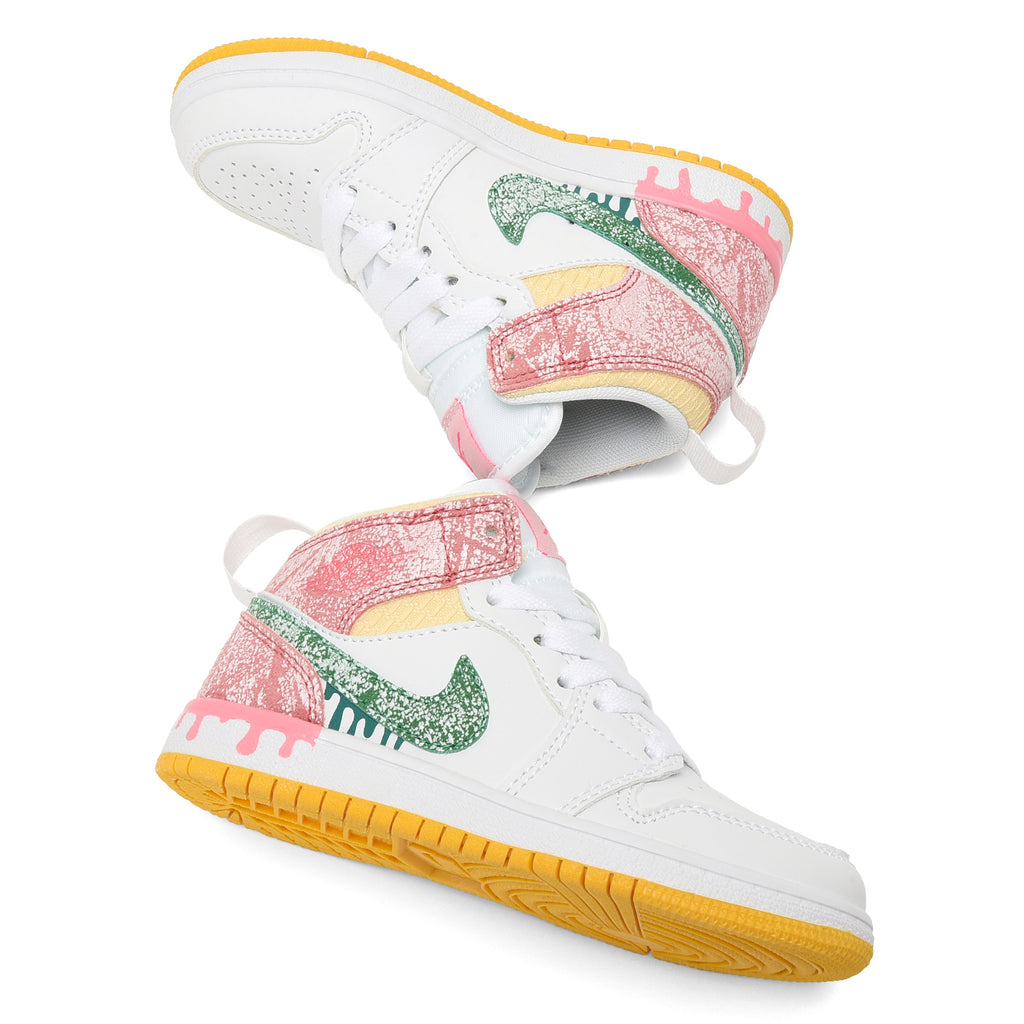 AJ-127" White, green, Pink"