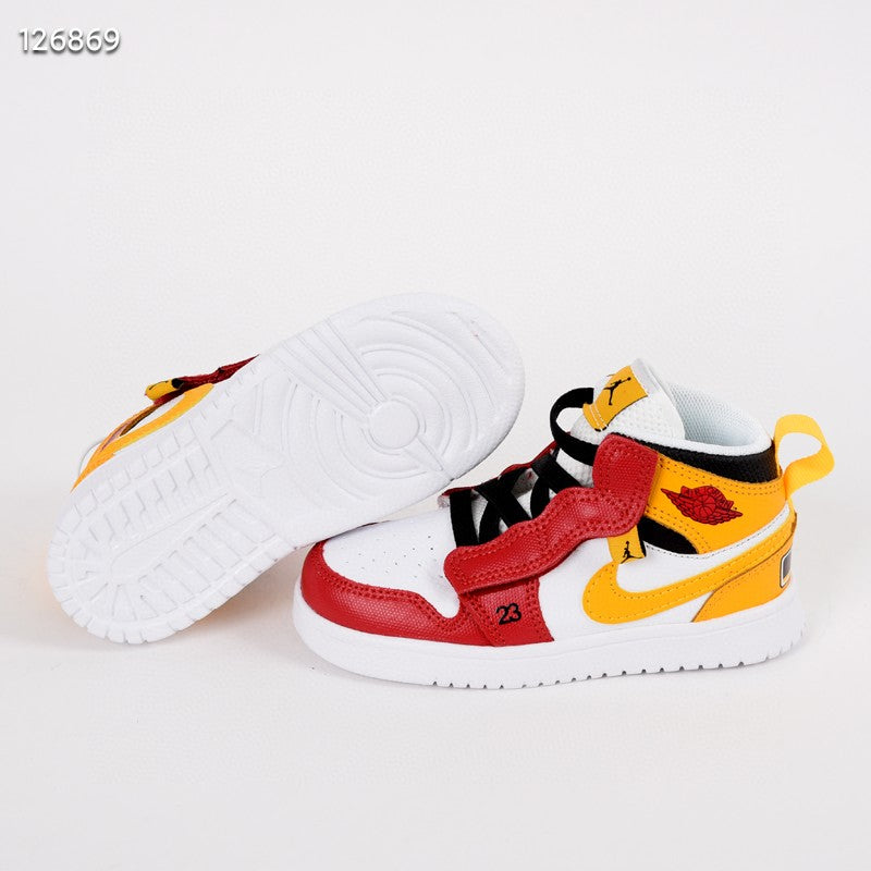 Jordan high top elastic band" red, yellow, white"