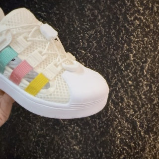 adidas shell toe sandals" white"