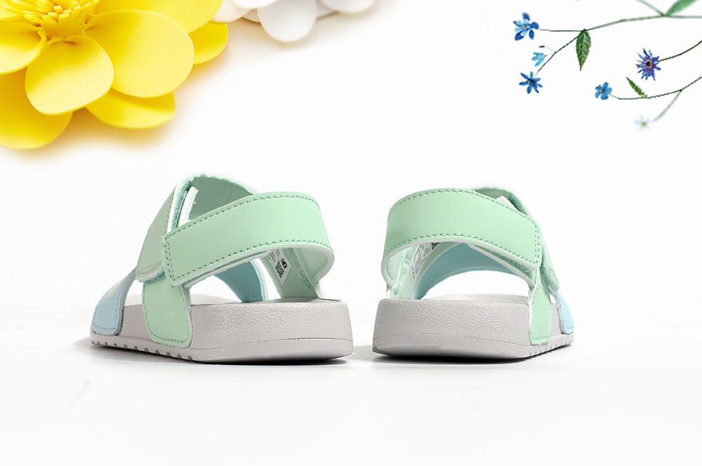 NB double bar sandals " lime green, sky blue"