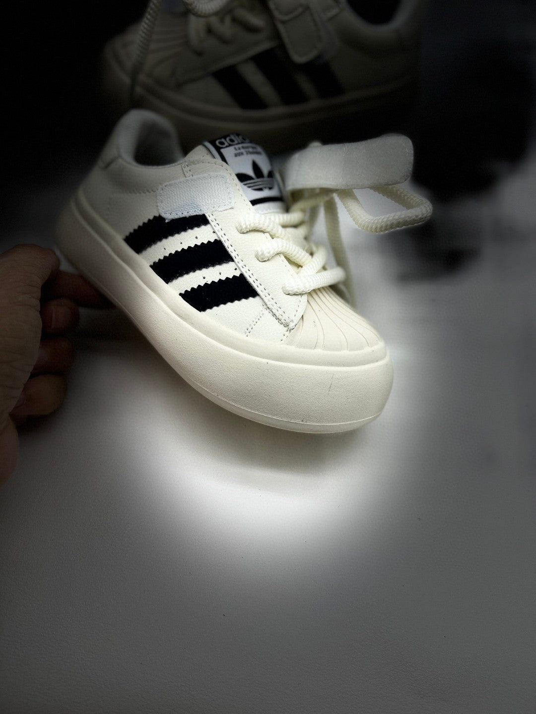 Adidas cute shell toe spring soft bottom sneakers " white"