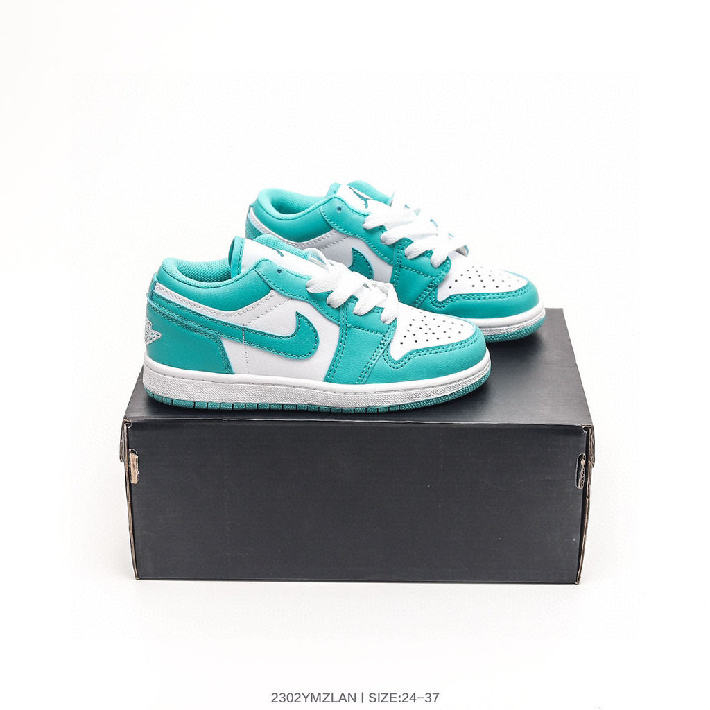 Joe 1 low-top hook series children's shoes" Turquoise, white"