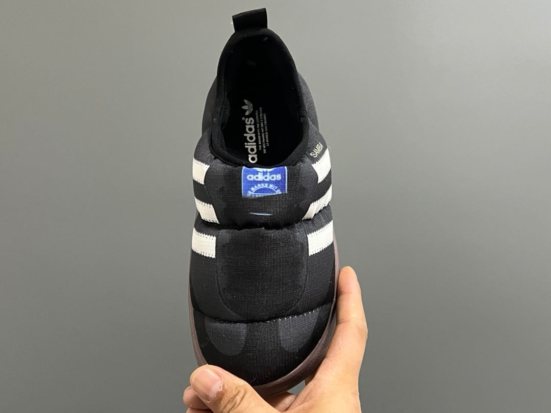 Adidas Bread Children's Slip-On Cotton Shoes" black"