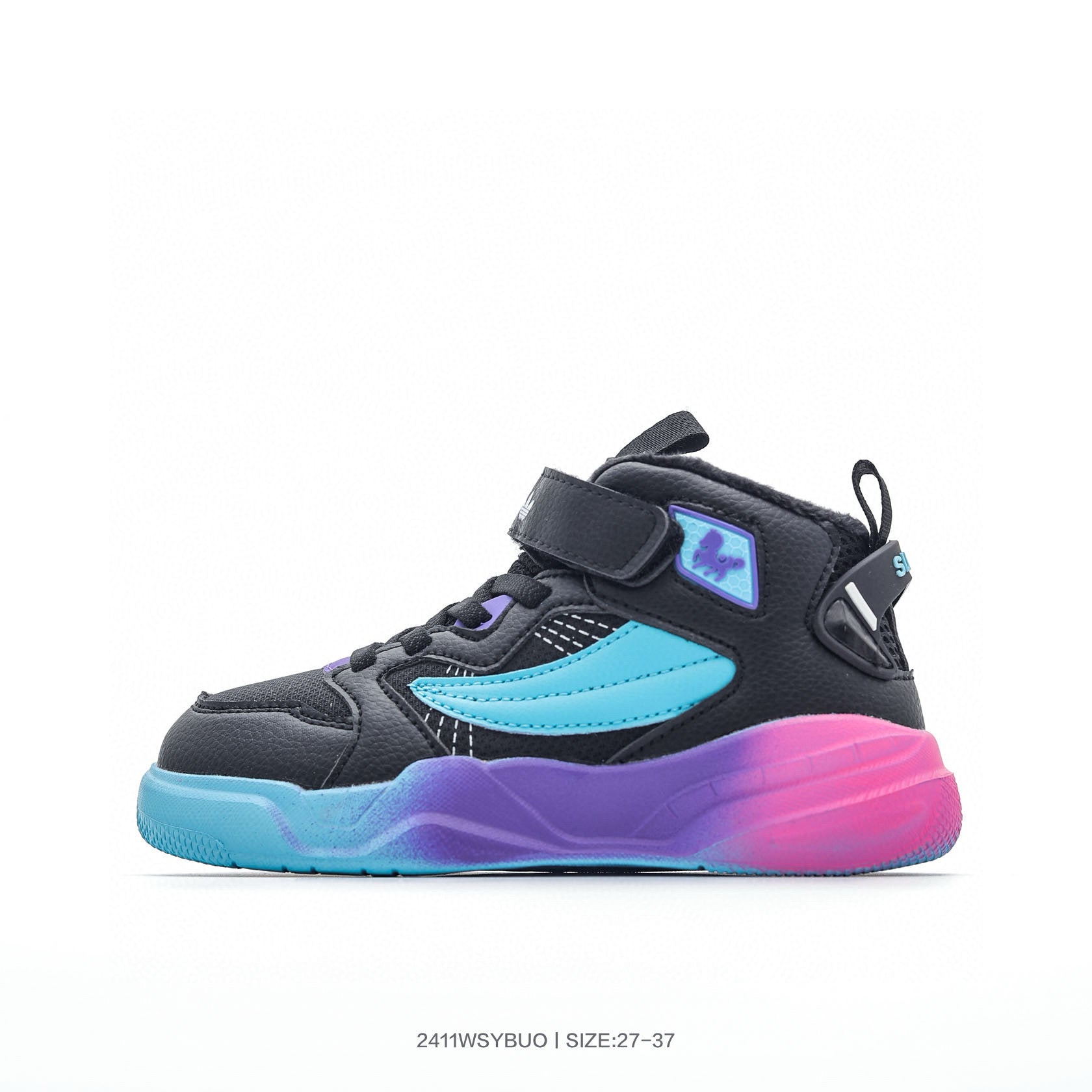 Adidas mid-cut Velcro sneakers" black, blue"