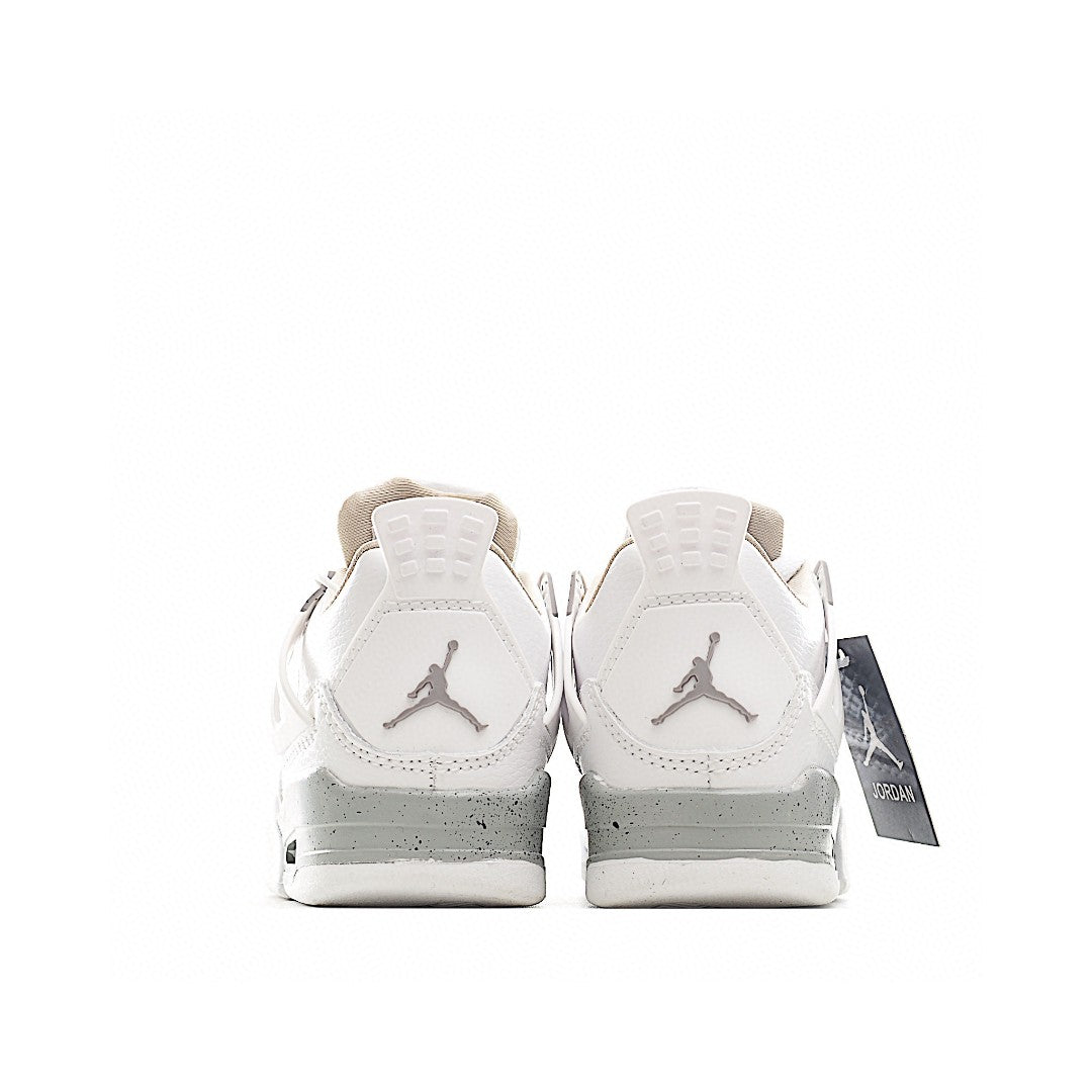 NK AJ 4th generation lace-up basketball air cushion children's shoes" white, gray"