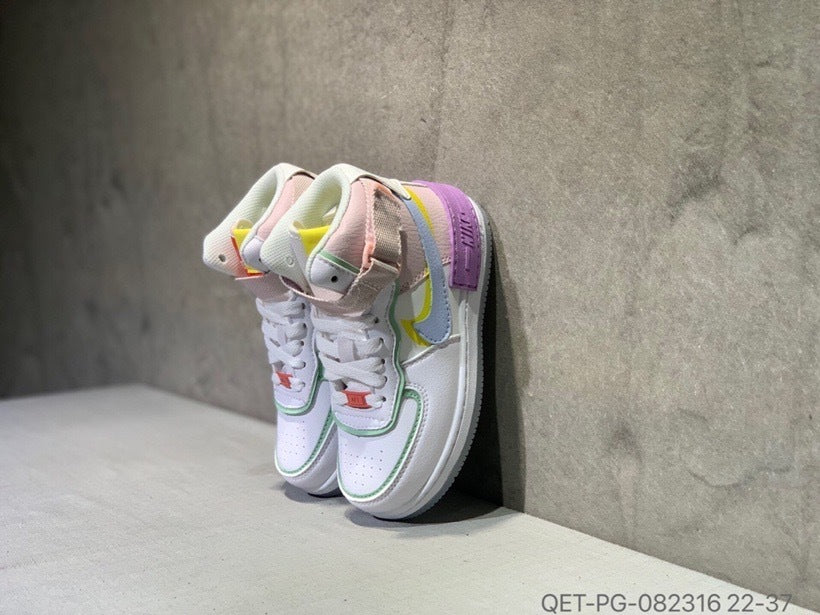High-top Macaron Air Force" white, pink"