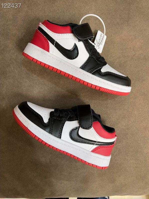 AIR JORDAN 1 low-top Velcro" white, black, red"