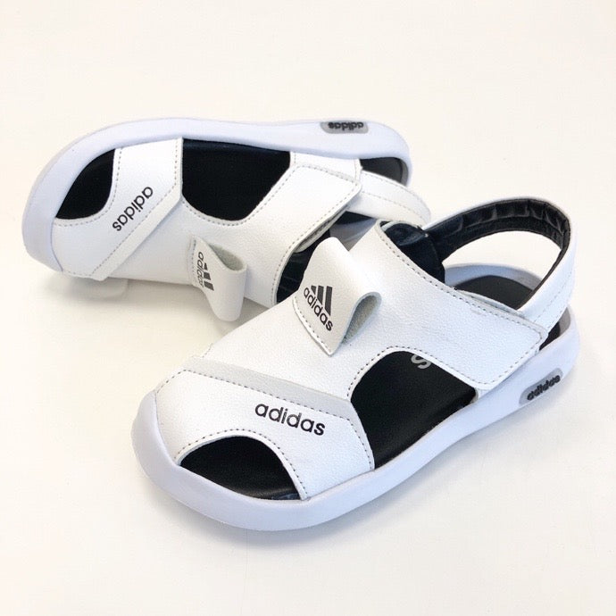 Adidas full leather bread head sandals" white"