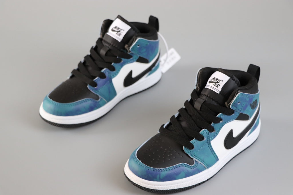 AJ-112" white, black, blue"