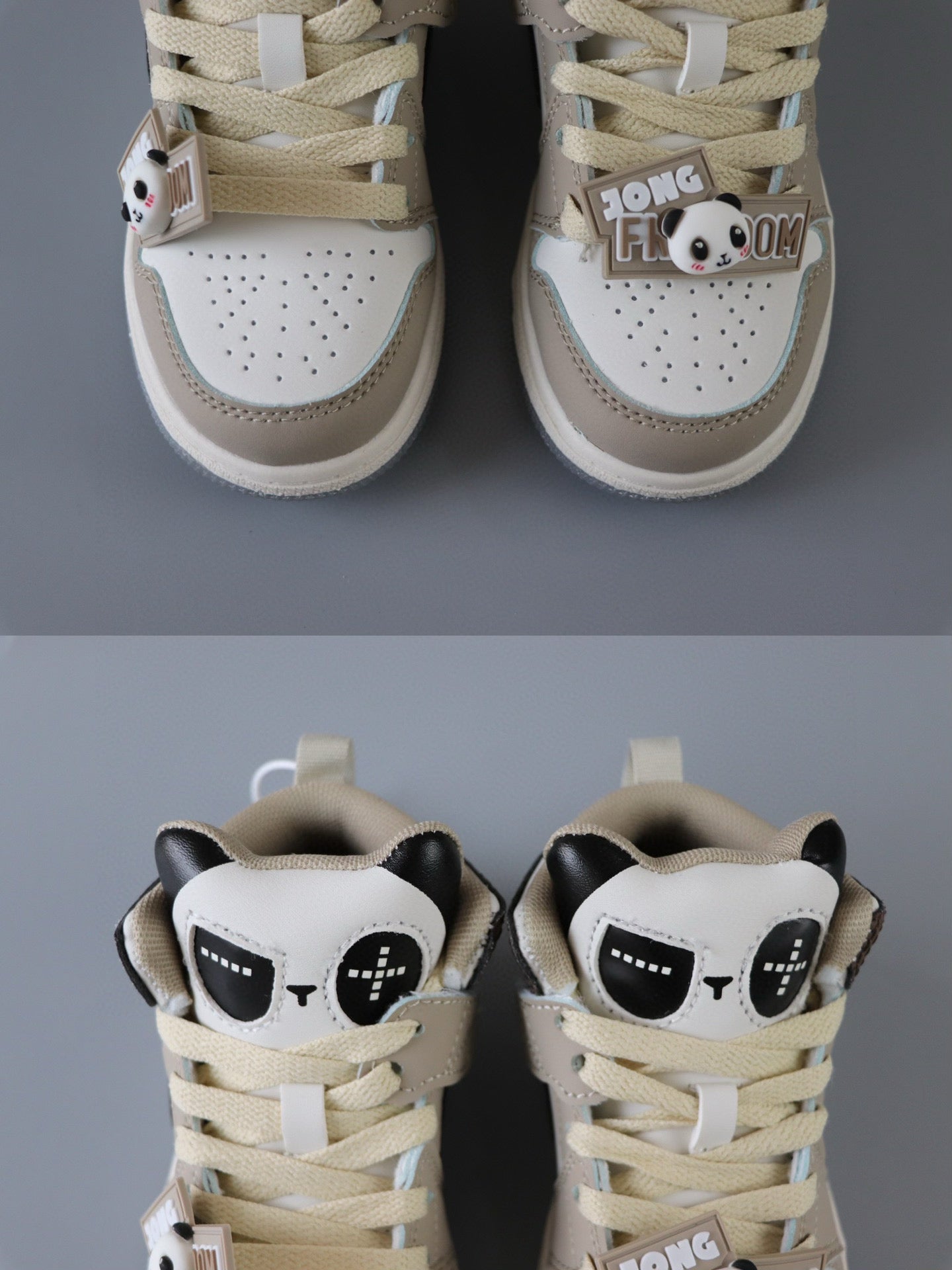 AJ Jordan Panda Light Shoes" beige, dark brown"