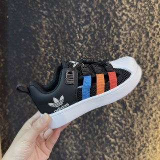 adidas shell toe sandals" black"