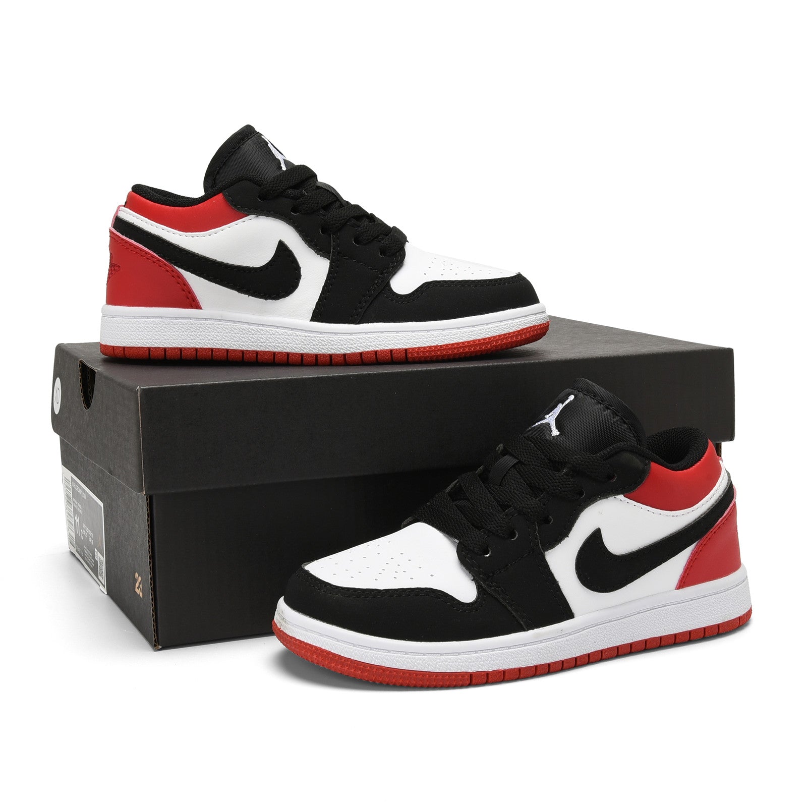 Qiaoyi low-top shoelaces" white, black, red"