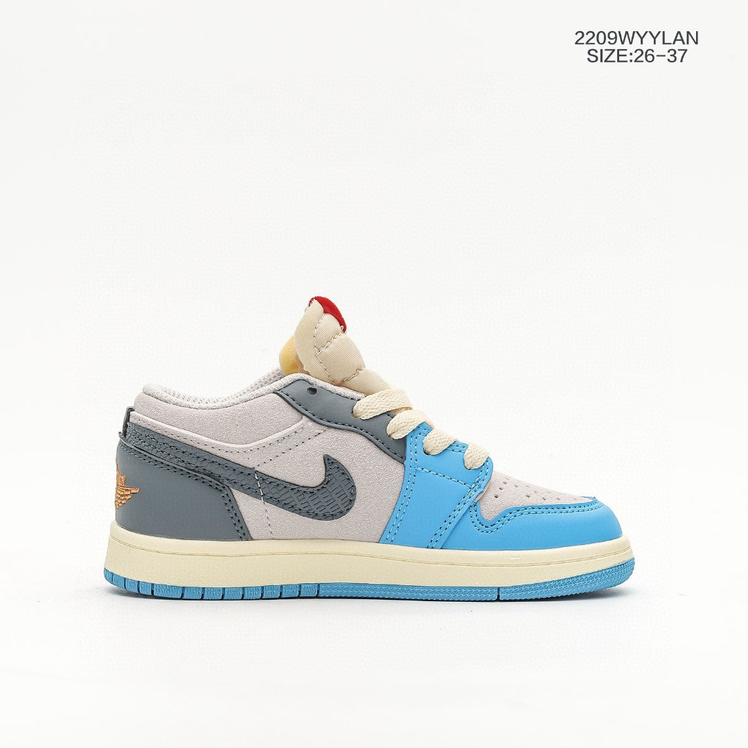 Jordan low-top hook series" Cream, gray, sky blue"