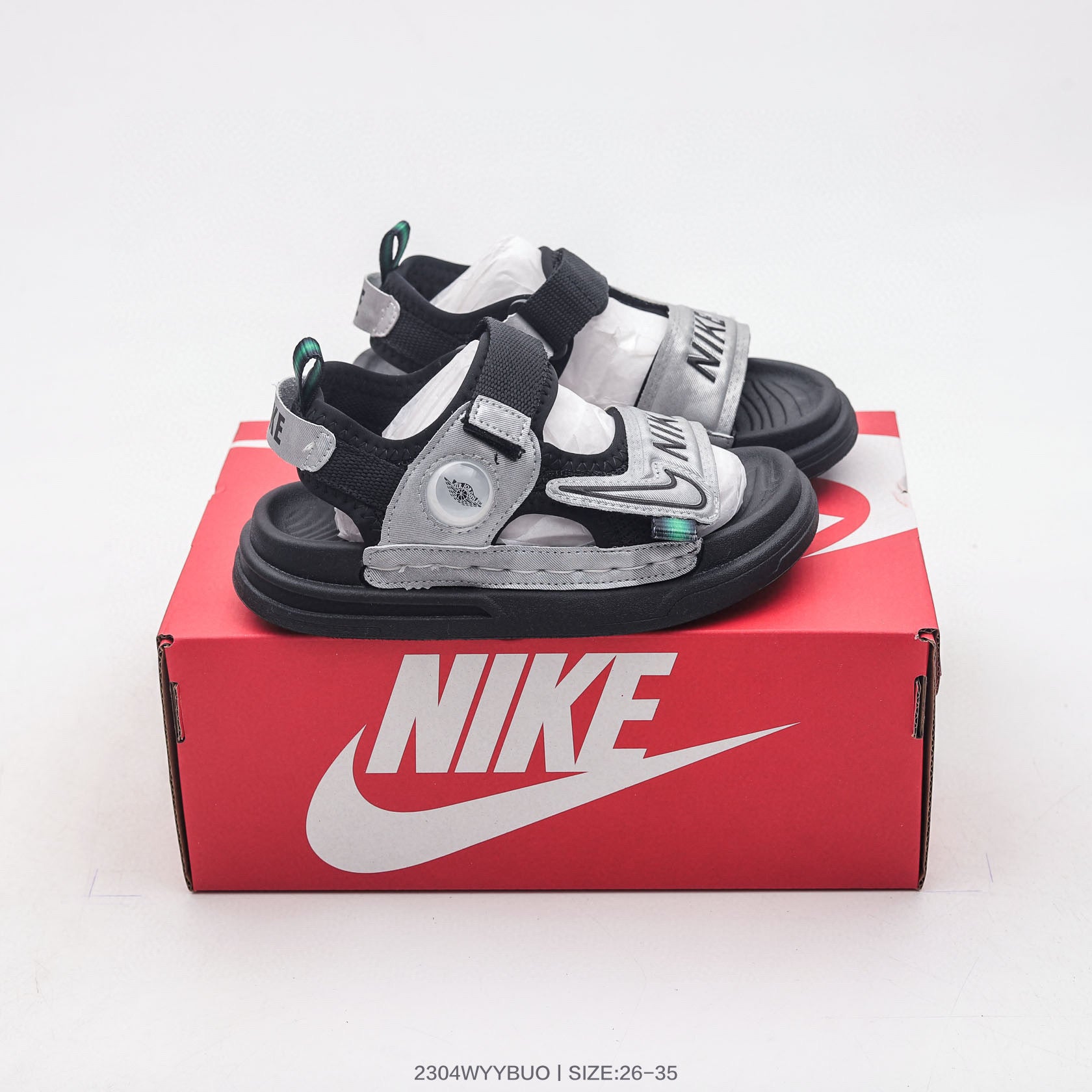 Nike co-branded Jordan children's shoes" black, gray"