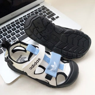 Adidas Velcro Stream Tracing Soft-soled Children's Beach Sandals" white, blue, black"