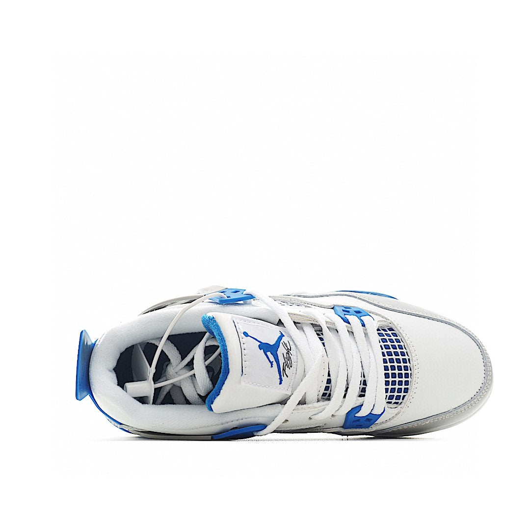 NK AJ 4th generation lace-up basketball air cushion children's shoes" white, gray, blue"